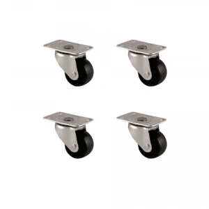 Furç Tablalı Bilyalı Teker - 28MM - Siyah HKS232 - 4 Adet