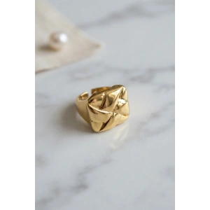 Geometrik Origami Tasarımlı Ayarlanabilir Gold Renk Yüzük