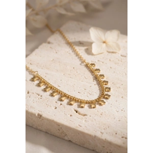 Gold Pirinç Yonca Model Kadın Kolye