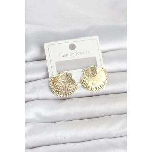 Gold Renk Pirinç Deniz Kabuğu Model Kadın Küpe