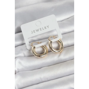 Gold Renk Pirinç Halka 20 mm Kadın Küpe