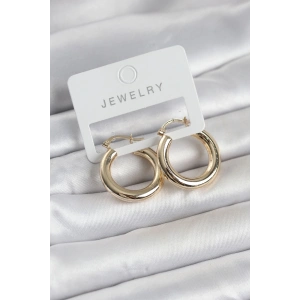 Gold Renk Pirinç Halka 25 mm Kadın Küpe