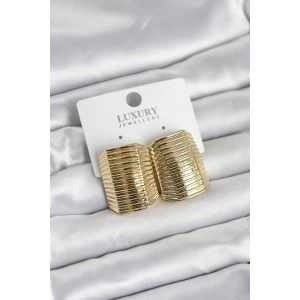 Gold Renk Pirinç Vintage Esintili Statement Küpe