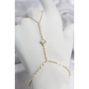 Gold Renk Pirinç Zirkon Taşlı Kalp Model Şahmeran