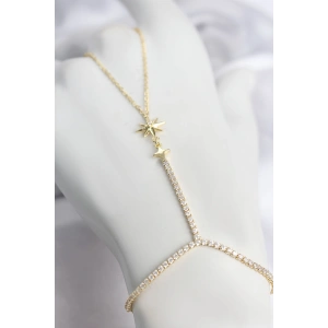 Gold Renk Pirinç Zirkon Taşlı Kutup Yıldızı Model Şahmeran