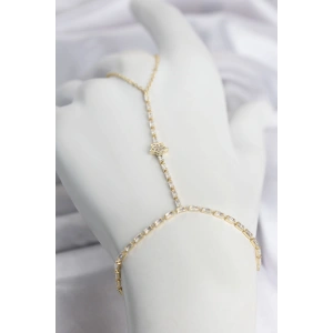 Gold Renk Pirinç Zirkon Taşlı Yıldız Model Şahmeran