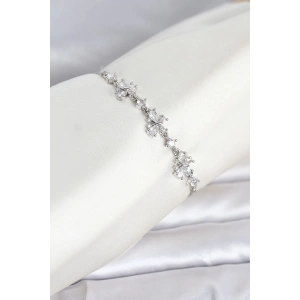 Gümüş Renk Pirinç Kelebek Model Asansörlü Model Kadın Bileklik