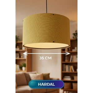 Hardal Kumaş Başlıklı Sarkıt Avize (35cm)