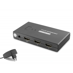 HDMI Usb Kvm Switch (2 Port HDMI, 4 Port Usb, Dahili Kablolu, Siyah - HDX1373)
