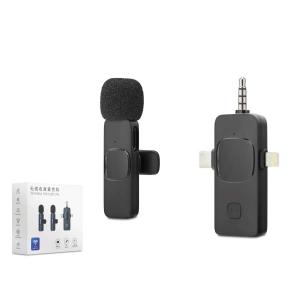 Kablosuz Mikrofon 3.5mm + Type-C + Lightning (Siyah,HDX2781)
