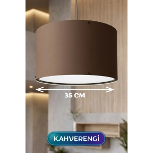 Kahverengi Kumaş Başlıklı Sarkıt Avize (35cm)