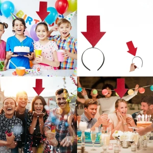 Kişiselleştirilebilir Ok Taç (Üzerine Yazı Yazılabilen Parti Tacı Kırmızı)