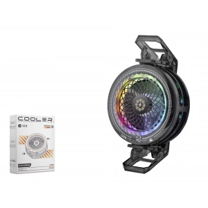 Telefon Soğutucu Fan (Klipsli Rgb Isı Göstergeli, Siyah - TH29)