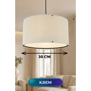 Krem Kumaş Başlıklı Sarkıt Avize (35cm)