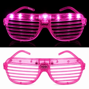 Parti Gözlüğü (Pembe,LED Işıklı,Panjur)