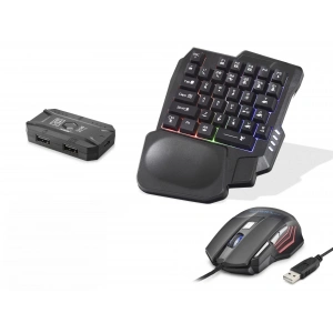 Mobil Oyun Klavye Mouse Dönüştürücü Seti (Rgb, Siyah - K191)