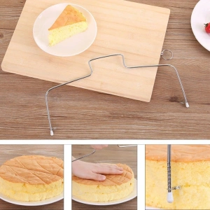 Paslanmaz Çelik Ayarlanabilir Pasta Dilimleyici (Kesme Teli - 31Cm)