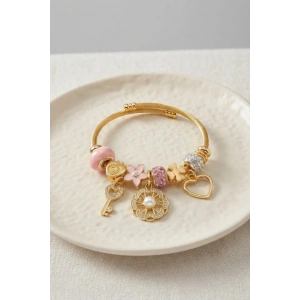 Pembe Charmlı Model Kadın Bileklik