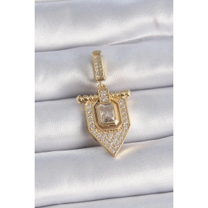 Pirinç Gold Renk Baget Zirkon Taşlı Ajda Charm