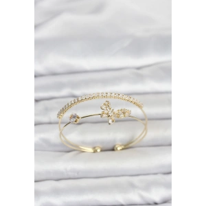 Pirinç Gold Renk Kelebek Model Kadın Bileklik