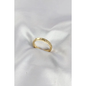 Pirinç Gold Renk Yıldız Detaylı Alyans Model Kadın Yüzük