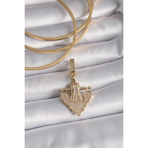 Pirinç Gold Renk Zirkon Taşlı Çapa Model Ajda Charm