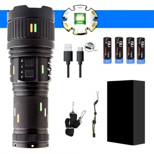 Pro F-3001 Alüminyum TG LED Güç Göstergeli Type-C Şarjlı El Feneri 100 W