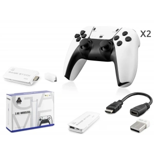 Çift Gamepad Seti (Retro Oyun Stick HDMI 2.4G Kablosuz - Beyaz HD330)