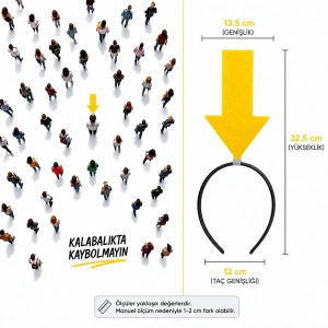 Sarı Renk Buradayım Ok Tacı (Kaybolmam İşaret Tacı, Keçe)
