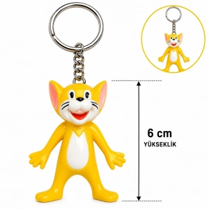 Anahtarlık 6cm (Sevimli Sarı Kedi Figür)