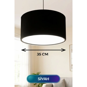 Siyah Kumaş Başlıklı Sarkıt Avize (35cm)