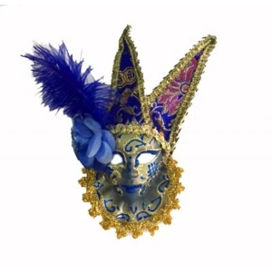 Tüylü Seramaik Maske (Mavi)