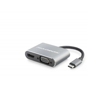 2 Port Type-C Combo Hub (Hdmi 4K, Vga, Gri - HDX7838)