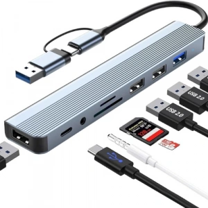 Type-C/Usb3.0 8In1 3.0 Hub (ZR1056)