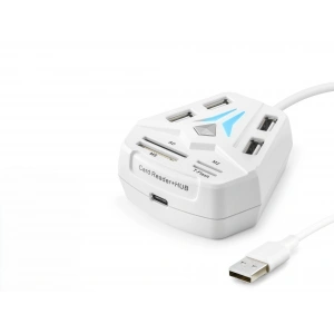 USB Combo Hub Kart Okuyucu 8 Port (Beyaz - A068W)
