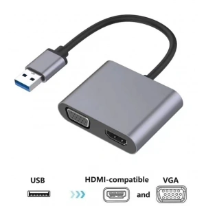 Usb To Hdmi+Vga (1080 P Hd09 - ZR650)