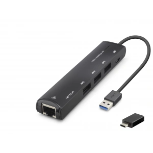 USB Type-c 3.2 Gen1 Hub (Gigabit Lan, 4 Port, 5 Gbps, Siyah-HDX7897)