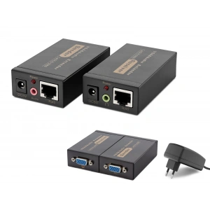 Rj45 Extender Seti - Vga+Ses (100 M - Siyah HDX1318)