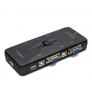 VGA USB KVM Swıtch 4 In 1 Out + 4 Port USB Console (Sıyah - HD230)