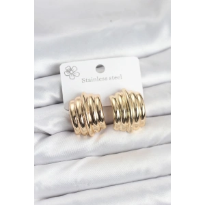 Vintage Model 316L Çelik Gold Renk Kadın Küpe