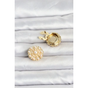 Vintage Model Gold Renk Düğme veya Manşet Broşu