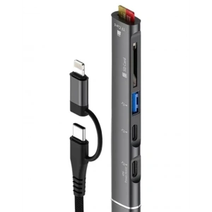 ZR563 Lightning Type-C 5 İn 1 Usb Hub Card Reader