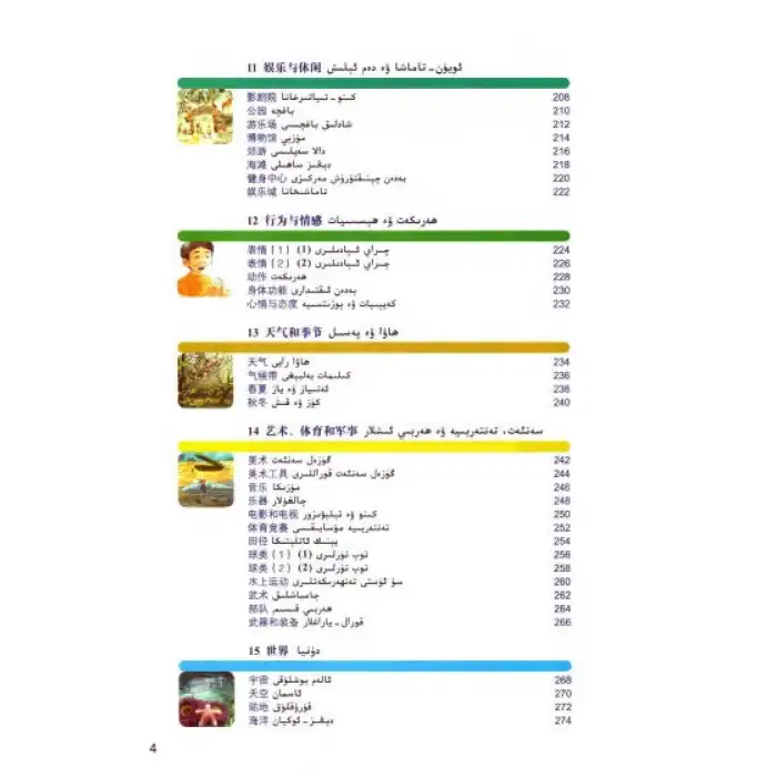 خەنۇزچە - ئۇيغۇرچە - ئىنگىلىزچە رەسىملىك لۇغەت