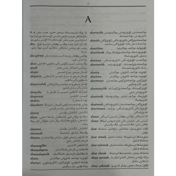 Turkish-Uyghur Dictionary
