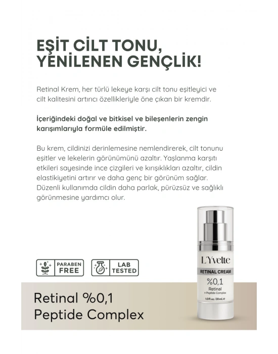 %0.1 Retinal Içeren Yaşlanma, Kırışıklık Karşıtı, Onarıcı Ve Gençleştirici, Leke Kremi