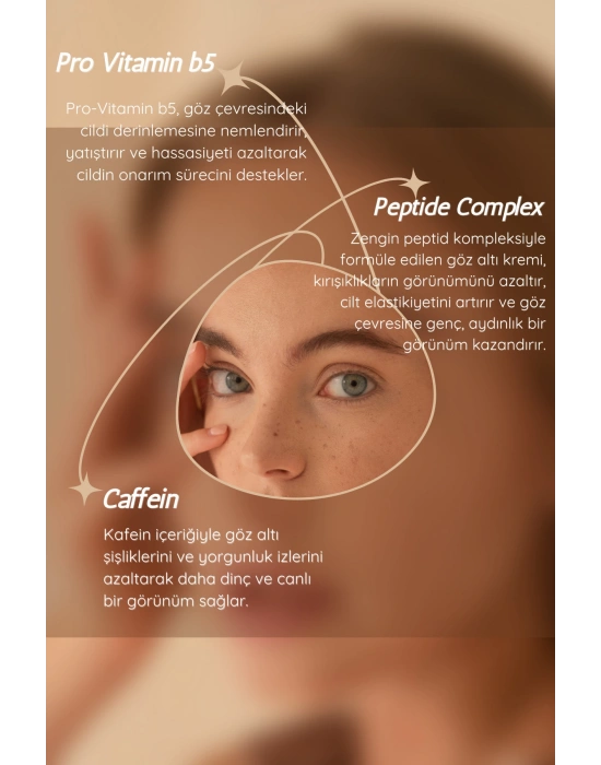 Peptit Complex Göz Altı Torbası, Göz Çevresi Morluk Ve Ince Çizgi Karşıtı, Aydınlatıcı Gözaltı Kremi