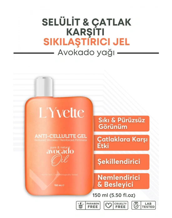 Selülit Ve Çatlak Karşıtı Sıkılaştırıcı Arındırıcı Nemlendirici Avokado Yağı Içeren Jel