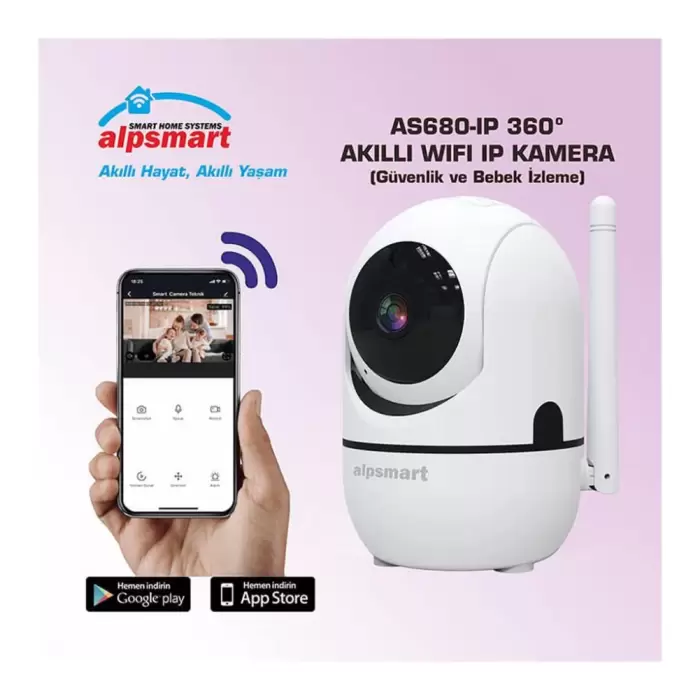 AlpSmart Akıllı Wi-Fi IP Kamera / 360º Panoromik