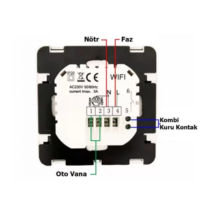 Akıllı Wİ-Fİ Kombi Termostatı - Kablolu - Dijital