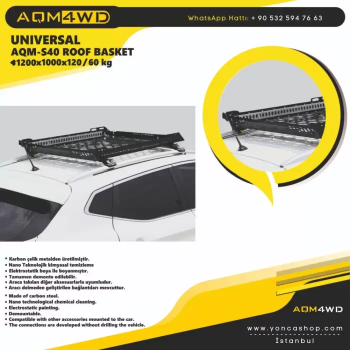 AQM-S40 Tavan Sepeti - Roof Basket - Universal Tavan Sepeti